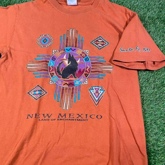 Retro New Mexico Santa Fe Orange Graphic Gildan cotton tee (S) - Picture 4 of 6